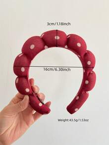 3件套女士优雅复古波点海绵云朵软垫发箍，时尚发圈，适合日常、洗脸、化妆、SPA，多功能发饰，家居卧室装饰 - 彩色 - 查看 3