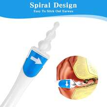 Earwax Removal Tools-Spiral Ear Wax Removal Kit, Reusable  Ear Cleaner Kit With 16 Soft Flexible Silicone Replaceable Tips - 1 - Xem 6