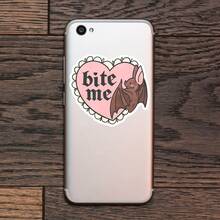 1张粉彩哥特蝙蝠贴纸，“咬我心”笔记本电脑贴纸，可爱诡异乙烯基材质，另类女孩礼物，防水易撕贴水杯贴纸，粉色蝙蝠水瓶贴纸，潮流可爱诡异笔记本乙烯基贴纸，送给哥特女友的完美礼物，卡哇伊吸血蝙蝠汽车贴纸，易于粘贴的粉色爱心笔记本电脑配件 - 彩色 - 查看 6