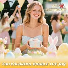 GDTME A Cute Easter Coloring Book, Easter Coloring Fun, 24 Pages Of Simple & Comfortable Doodles, Relaxing, Suitable As Easter Gifts For Family & Friends, Back To School Gifts, Stationery, Office Supplies, Easter Party Supplies, Pearl Paper Crafts, Easter Decorations, Size 7.9x7.9 Inches, Comes With 5 Stickers. - Cute Easter - View 8