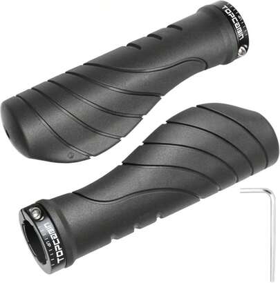 TOPCABIN Bicycles Handlebar Grips, Aluminum Lock-On Ergonomic Bike Grips, Cushion Vibrations Comfort Bike Handlebar Grips, Mountain MTB BMX Bicycles Grips For Scooter