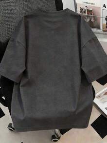 Women's Spring Outfit, Summer Clothing, Women's Vacation Wear, Summer Skull T-Shirt, Fashionable Loose Funny 100% Cotton T-Shirt, Gift For Women - Dark Grey - View 2