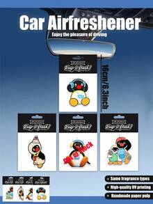 Nước hoa treo xe hình chim cánh cụt Pingu, thiết kế dễ thương, dùng cho cửa gió điều hòa, gương chiếu hậu, viên tạo hương thơm cho xe hơi, nước hoa treo xe, đồ trang trí nội thất xe hơi, quà tặng lý tưởng, thiết kế đặc biệt, hoàn hảo để tặng bạn bè và người hâm mộ. - Cùng một mùi hương, nhưng họa tiết khác nhau. - Xem 2