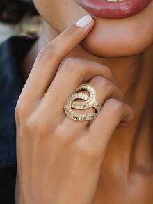 1 PC Charm Cubic Zirconia Ring For Women For Valentine's Day Gift Wedding Anniversary Party Jewelry - 1# - View 3