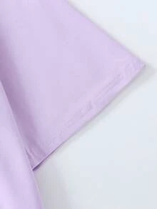 Kaos Bergambar Teh Susu Mutiara yang Lucu & Menggemaskan, Cocok untuk Musim Semi/Panas, Remaja Putri - Mauve Purple - View 5