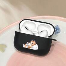 Casing Pelindung Earphone Motif Kucing Kartun, Cocok untuk Casing Pelindung Earphone 1/2, Casing Pelindung Earphone Nirkabel Baru 3/Pro/Pro2, Hadiah untuk Pacar, Hadiah Hari Valentine - Hitam - View 2