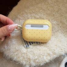 韩版ins风极简粉彩波点保护套，兼容苹果 Pro 1/2无线蓝牙耳机，带挂环，柔软全包设计，兼容 Pro 3，全新设计 - 黃色 - 查看 2