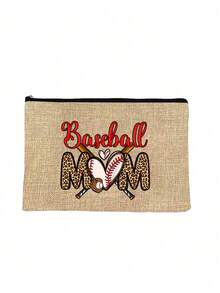 Bộ túi tote vải canvas Baseball Mom Life, ví đựng tiền xu, thư từ, túi có khóa kéo, bộ quà tặng cá nhân hóa, túi tote đa năng hoạt hình ngộ nghĩnh, túi tote vải lanh màu vàng đen với khóa đen, túi mua sắm, túi đựng mỹ phẩm, túi đựng đồ, dung tích lớn, dễ mang theo. - Nhiều màu - Xem 5