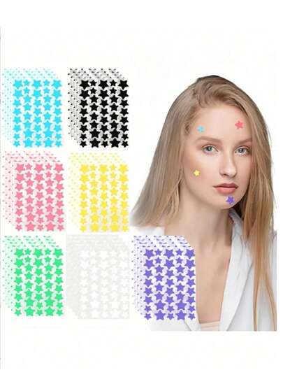 40pcs Star Stickers, Acne Pimple Patches, Transparent Acne Covers, Cute Star Concealer Stickers, Colorful Acne Stickers, Photo Essentials, Star Decorative Stickers, Can Be Used To Cover Acne And Other Blemishes, Easy Peel-Off, Suitable For Various Parties