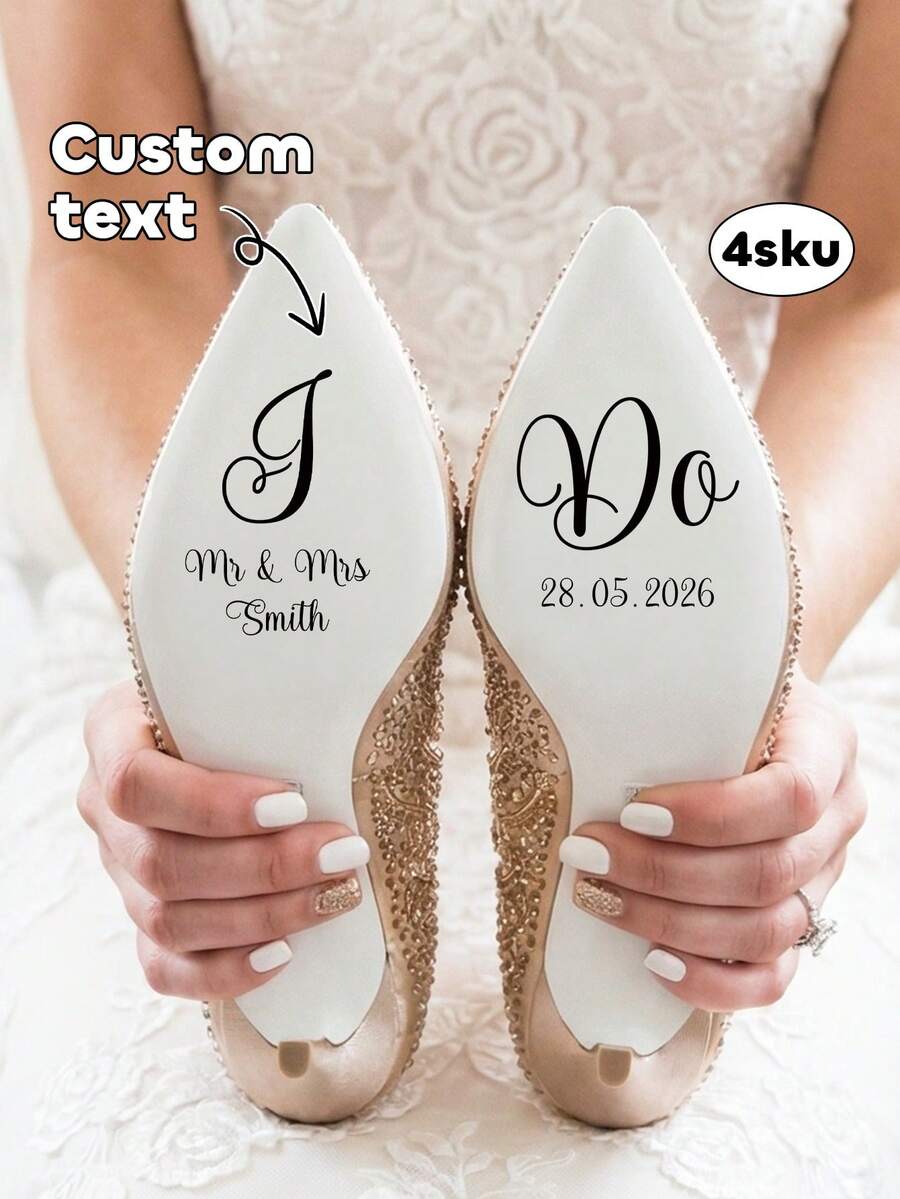1/6/12 miếng dán giày cưới tùy chỉnh, chữ viết tùy chỉnh, họ và ngày cưới, nhãn dán giày cưới cá nhân hóa với tên và ngày cưới, nhãn dán giày cưới tùy chỉnh, nhãn dán "Tôi đồng ý", nhãn dán đám cưới, nhãn dán giày cưới, nhãn dán giày cưới cá nhân hóa, nhãn dán "Ông và Bà" tùy chỉnh. - Nhiều màu - Xem 1