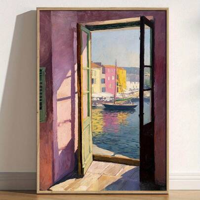 1幅复古Y2K日式半色调波普艺术印刷品 - 90年代美学蒸汽波帆布墙饰，无框，非常适合客厅和卧室装饰，独特的乔迁礼物，卧室艺术品 | 复古美学 | 醒目设计，乔迁房间装饰海报