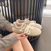 1 Pair Girl's Flat Casual Sneakers, Suitable For Daily Wear And School Outfits - Beige - View 6