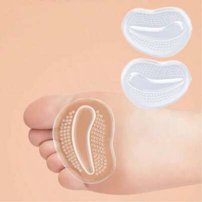 1 par de almohadillas de gel de silicona antideslizantes para la parte delantera del pie de mujer, plantillas acolchadas invisibles para tacones altos, insertos de media suela gruesos