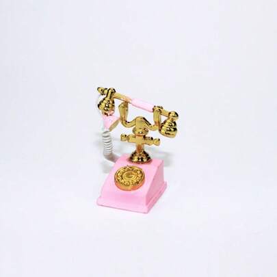 1 pezzo Modello di telefono vintage in miniatura, stile casuale, accessori per scenografia di giocattoli di cibo in micro dimensioni