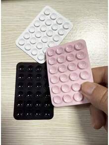 3pcs Silicone Suction Cup Phone Holder, Black, White, Light Pink Suction Cups, Suitable For Smartphones, Non-Slip Adhesive Grip, Supports Hands-Free Viewing, Video Calls, Gaming, Dashboard & Bedside Use, Portable Phone Stand, Gift For Friends, Ideal Holiday Small Gift - Multicolor - View 2