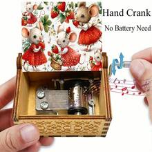 Strawberry Mouse Hand-Cranked Music Box - Wooden Battery-Free Music Box, Plays "You Are My Sunshine", Suitable As A Birthday Gift For Girls And Children - Strawberry Mouse Music Box - View 6