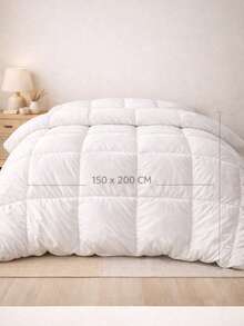 100%纯棉羽绒被 150x200厘米 – 酒店品质白色羽绒被，透气柔软蓬松填充，北欧简约卧室被子 – 土耳其制造 - 白色 - 查看 3
