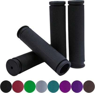 TIKBRO Bike Handlebar Grips 2 Pairs Comfortable Anti-Slip Rubber Mountain Bicycle Handle Grips For MTB BMX