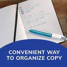 4-Color Retractable Ballpoint Pen With 1.0 Mm Medium Point 1-Count In Assorted Ink Colors - 黑藍綠紅 - 查看 5