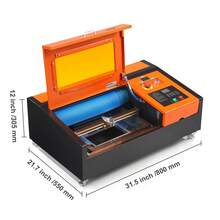 Grabadora y cortadora láser CO2 de 40 W, 12 x 8 pulgadas, 11,8 IPS - Naranja - Ver 10