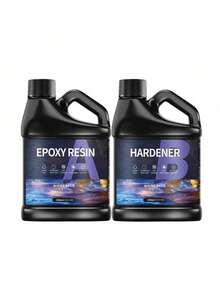 1:1 抗黄变高清环氧树脂 AB 胶，500/1000 毫升 2 瓶套装，适用于硅胶模具制作和环氧树脂装饰 - 黑色 - 查看 8