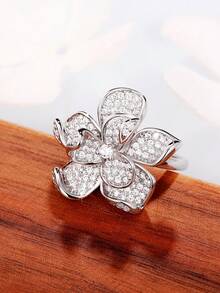 1 PC Charm Cubic Zirconia Ring For Women For Valentine's Day Gift Wedding Anniversary Party Jewelry - 1# - View 3