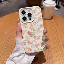 1 pieza Funda de teléfono suave y protectora con cobertura completa, antideslizante, de material TPU con diseño de pajarito blanco con lazo floral rosa, compatible con iPhone 17 Pro Max/17/16 Pro Max/15/13/12/11, S20 FE/A15/S24/A55, Note 11/Note 12/Note 13 Pro, versión internacional, no la versión nacional - Blanco - Ver 4