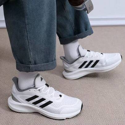  Adidas Men's Shoes, Suitable For All Seasons, Athletic Shoes, Men's Running Shoes, New Style, Thick Mesh, Lightweight, Shock-Absorbing Casual Shoes.