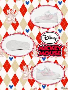 1 Pair Disney Mickey Mouse Collaboration Children's Sneakers, Suitable For Daily Wear, Festivals, Sports, Outdoor Activities, Comfortable, Non-Slip, Durable, Breathable (Boys' Sneakers, Boys' Skate Shoes, Children's Sneakers, Girls' Sneakers, Girls' Skate Shoes) - Pink - View 4