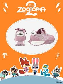 Disney 1 Pair X Zootopia Collaboration Children's Sneakers, Suitable For Daily And Outdoor Wear, Comfortable, Non-Slip, Breathable (Children's Sneakers, Children's Shoes, Girls Shoes) - Mauve Purple - View 3