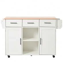 Mobile Storage Islands - White + MDF + European-1 - View 11