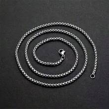 1件装不锈钢方形珍珠项链，男女皆宜 - 街头嘻哈风格饰品，节日完美礼物 - 彩色 - 查看 5