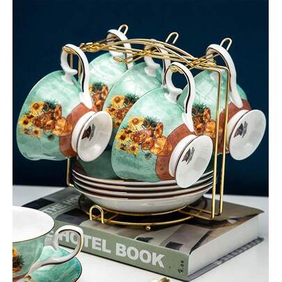 Coffee Cup Stand Holder Display Stand Mug Tea Rack Cup and Saucer Countertop Storage Organizer Dryer Hook Decoration-2018