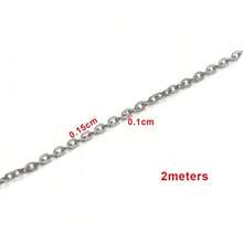 2m 1/1.5/2mm Gold Stainless Steel O-Ring Cross Chain, For DIY Bracelet & Jewelry Making - Chain - View 13