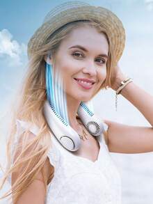 Lightweight Neck Fan And Air Conditioner, 3 Modes (Fan/Cooling/Heating) Personal Cooling Neck Strap, 1200mAh Rechargeable, Suitable For Travel, Camping And Outdoor, Great Gift For Women - Multicolor - View 3