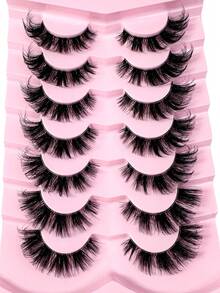 新款7对自然纤长假睫毛，打造自然妆容，漫画风格，蓬松猫眼妆效，柔软浓密仿貂毛睫毛，延长眼尾，适合日常妆容，可重复使用。 - 眼尾拉長款 - 查看 8