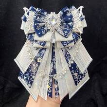 1枚新款可爱时尚装饰胸针，带蝴蝶结，9种颜色可选，银链蝴蝶翅膀手工DIY成品，适合宅男、偶像粉丝、角色扮演、洛丽塔、动漫、卡通、游戏配件 - A - 查看 13