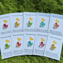 5pcs/10pcs Cute Little Yellow Duck Pocket Hug Card, Perfect For Gifting To Friends Who Love Cute Things, Daily Sharing, Graduation Souvenirs, Travel Gifts, And Weddings - Multicolor - View 13