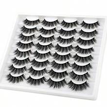 D16 Pairs False Eyelashes Fluffy Volume Natural Fake Lashes 3D Faux Mink Lashes Pack - 黑色 - 查看 4
