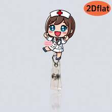 1pc Cute Nurse Cartoon Retractable Badge Holder, Durable Acrylic Material, 360 Degree Rotation, Suitable For Office, Teachers And Medical Staff - 1pcs - View 19