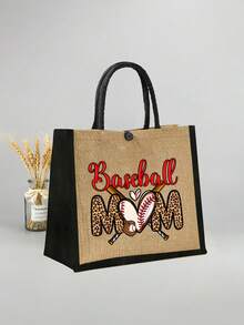Bộ túi tote vải canvas Baseball Mom Life, ví đựng tiền xu, thư từ, túi có khóa kéo, bộ quà tặng cá nhân hóa, túi tote đa năng hoạt hình ngộ nghĩnh, túi tote vải lanh màu vàng đen với khóa đen, túi mua sắm, túi đựng mỹ phẩm, túi đựng đồ, dung tích lớn, dễ mang theo. - Nhiều màu - Xem 12