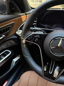 One Steering Wheel Decorative Pendant, 15cm Adjustable Length, Simple And Cute, Creative Rosary Car Pendant Accessory, Unique And Stylish Car Ornament. - A - Xem 2