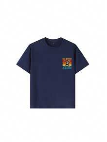 Áo thun in chữ "Six Seven Bruh" dành cho bé trai tuổi teen, kèm hình ảnh tư thế nhảy Dab, thích hợp cho các bữa tiệc, dạo phố, sự kiện và mặc mùa hè. - Màu xanh hải quân - Xem 8