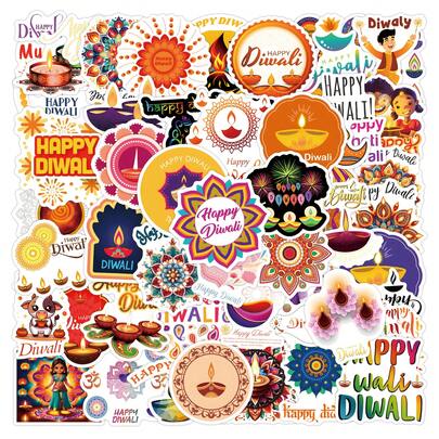 Happy Diwali Stickers, Suitable For Decorating Stationery, Cups, Luggage, Refrigerators, Skateboards, Guitars