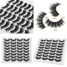 D16 Pairs False Eyelashes Fluffy Volume Natural Fake Lashes 3D Faux Mink Lashes Pack - 黑色 - 查看 1