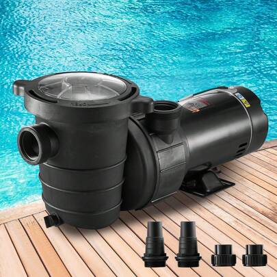 Swimming Pool Pump, 1.5 HP 115 V, 1100 W Single Speed Pump For In/Above Ground Pool With Strainer Basket, 5280 GPH Max. Flow, Certification Of ETL For Security