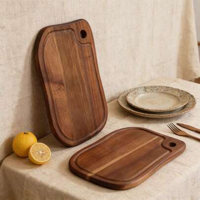 Premium Irregular Shaped Wooden Cutting Board - Suitable For Meat, Cheese, Bread, Vegetables And Fruits | Ideal Kitchen Gadget & Perfect Mother's Day Gift