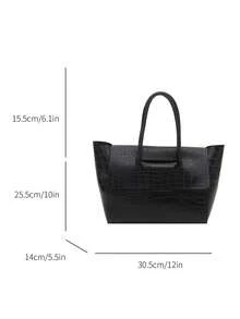 Large-Capacity Stylish And Simple Retro-Style Daily Shoulder Bag, 2026 New Model, Simple Women's Commuter Bag - Black - View 3