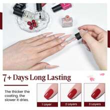 OpenLive 12 PCS Nail Polish Kit With 10 Colors As 2 PCS BASE And TOP Coat Green Blue Red Pink Collection Gifts For Women. - ColorA - 查看 5