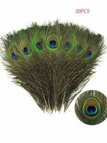 Handmade Artificial Peacock Feathers, Suitable For DIY Crafts, Vase Filler, Elegant Home Decor, Party And Wedding Decorations, Holiday Crafts | Classic Design | Handcrafted Details, Peacock Decoration - Multicolor - View 18